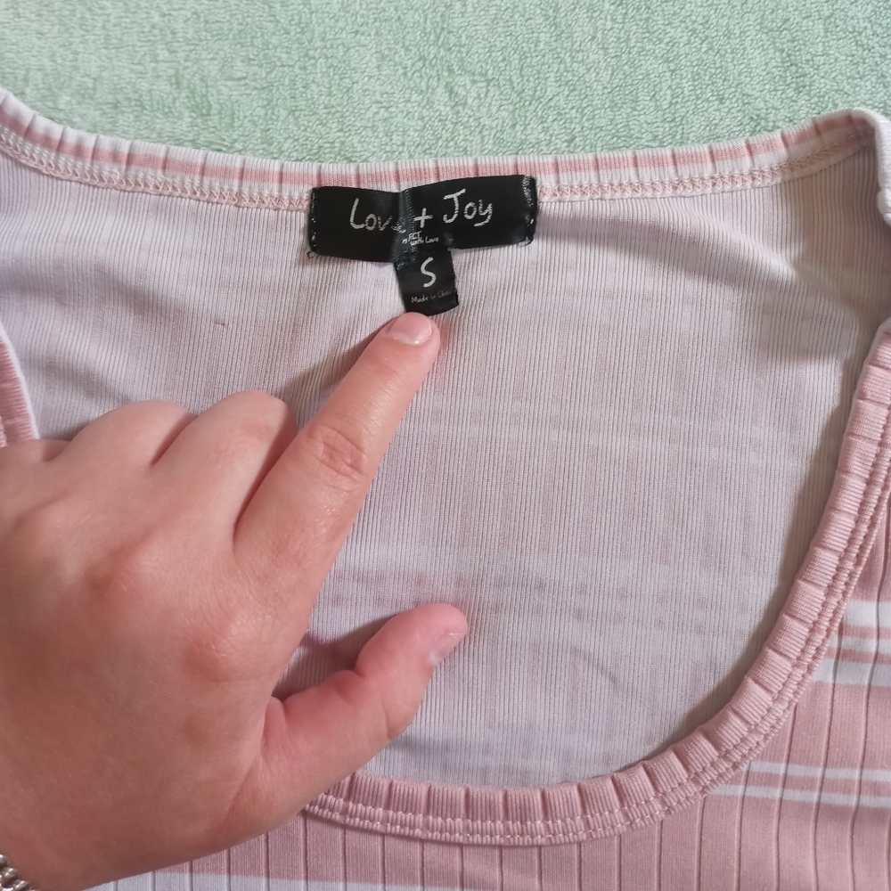 Junior Pink and White Stripe Shirt